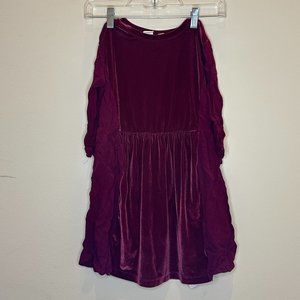 Girls Size 6-7 Velour paneled red dress